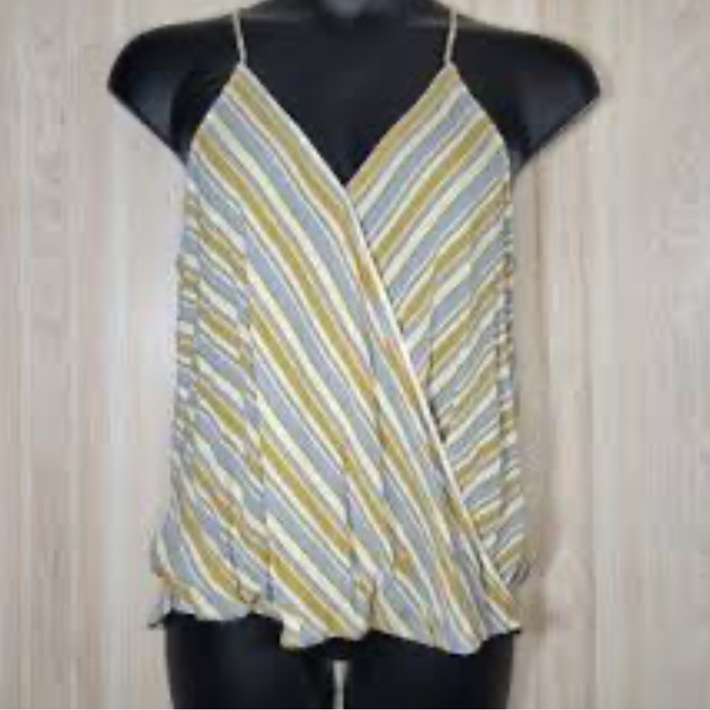 Market & Spruce Yellow and White Striped shirt